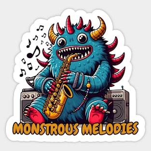 Monster saxophone player Sticker